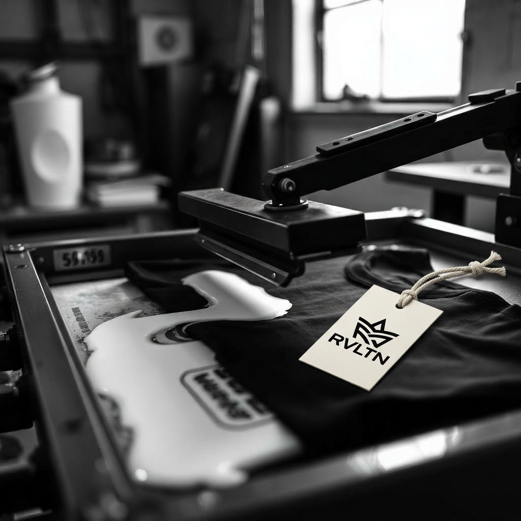 Screen-printing an RVLTN tee in-house